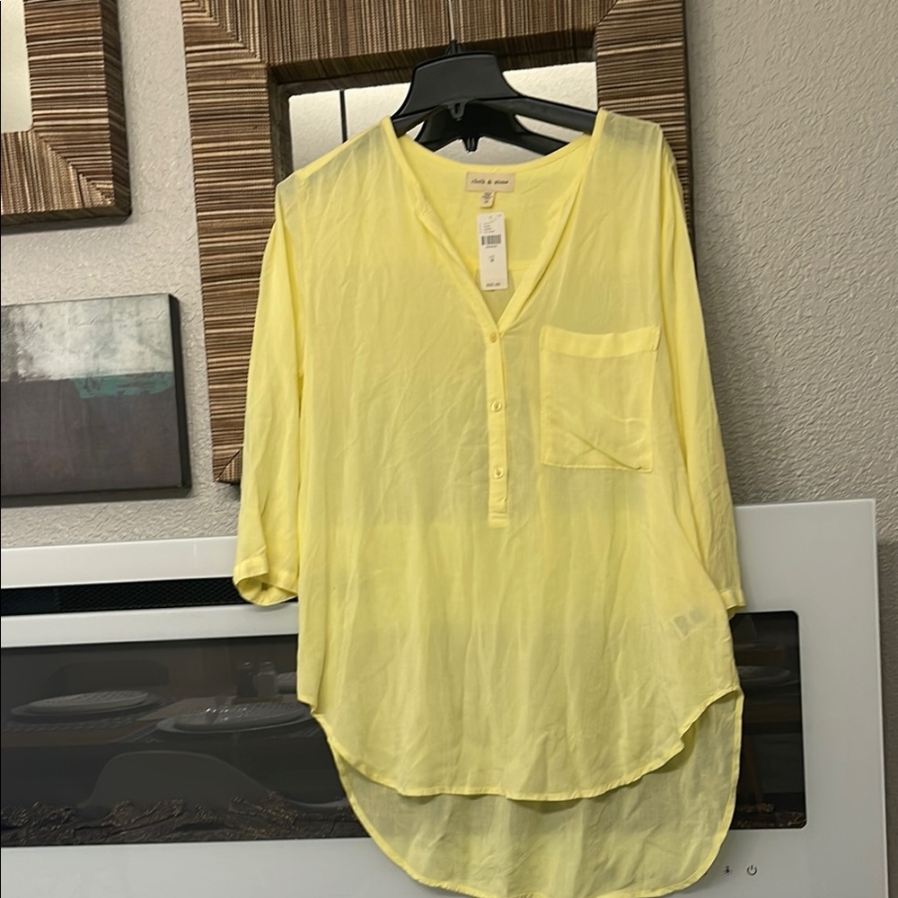 Anthropologie Cloth & Stone Yellow Women's Top